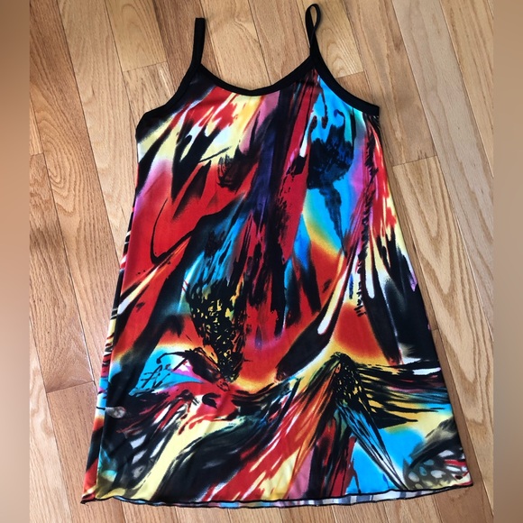 4 for 25$ Colorful Beach Dress. Summer Spaghetti Straps Mini Dress. Size Medium. - Picture 2 of 6